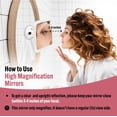 thumbnail image 5 of 10X Magnifying Makeup Mirror with Suction Cup - Suitable for Cosmetic, Vanity, Bathroom, and Travel Use - Designed for Precise Makeup Application and Skin Care - 6.3" x 6.3" (Square), 5 of 8