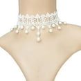 thumbnail image 1 of Iumwxz Collier Ras du Cou Rétro Gothique Vintage pour Femmes Mariage Dentelle Perle, 1 of 2