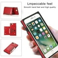 thumbnail image 5 of Dteck Crossbag Case For iPhone 8 Plus / iPhone 7 Plus / iPhone 6 Plus, Premium PU Leather Wallet Case Credit Card Holder Stand Cover, Red, 5 of 9