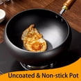 thumbnail image 2 of Uncoated Thick Iron Pot Handmade Hammered Cast Iron with Optional Lid Designs Heavy Duty for Baking Cooking Stewing at Home Kitchen, 2 of 7