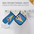thumbnail image 4 of Yayeee Oven Mitts and Pot Holder Set of 2 Heat Resistant Kitchen Gloves Baking Hot Pad, Colorful Ice Cream Cat, 4 of 5