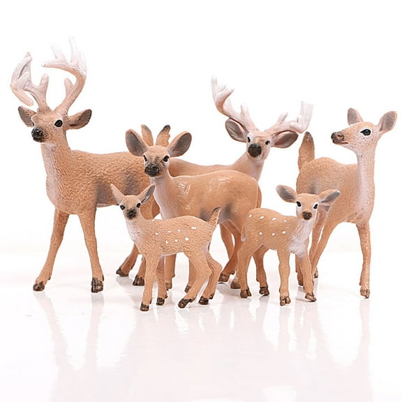AURARMLET 2pcs Miniature Deer Reindeer Figurine Khaki Decorative Living Room