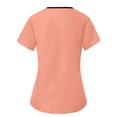 thumbnail image 3 of Nmnitkp Scrubs for Women Set Color Block Scrubs Set Short Sleeve V-Neck Cargo Pockets Loose Fit Four-Way Stretch Moisture-Wicking Antimicrobial Caregiver Nursing Medical Uniforms Orange,XL, 3 of 8