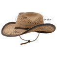 thumbnail image 3 of Sun Hat with Western Cutout Design and Wide Brim for Beach Travel Outdoor Cowboy Style Lightweight, 3 of 4