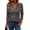 Black Floral Printed, variant on 3/4 Length Sleeve Womens Tops V Neck Tunic Shirts Loose Curved Hem Blouses Dressy Casual M-3XL