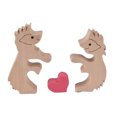thumbnail image 1 of Adorno de animales de madera, mano de obra exquisita, mini estatua de conejos de madera multiusos hecha a mano con forma de Animal bonito para patio ANGGREK CF3115, 1 of 8