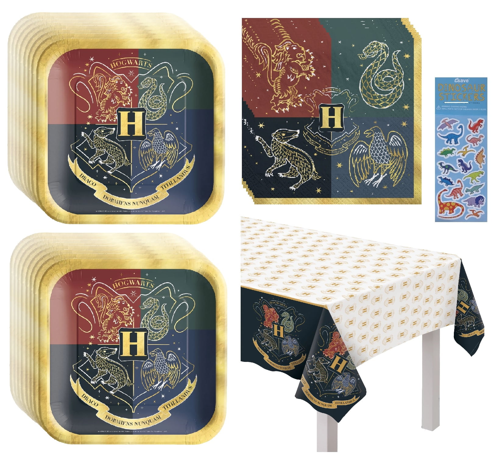 Jurassic World Party Bundle: 16 Plates, 16 Napkins & 8 Dino Sticker Sheets