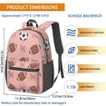 thumbnail image 3 of Football and Rugby Pink Pattern 17" Waterproof Oxford School Backpacks for Teens, S-Shape Padded Straps, for School, Travel, Hiking, Camping, 3 of 5