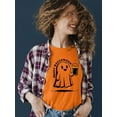 thumbnail image 2 of Hoppy Halloween Beer Ghost Graphic - Women's T-shirt, 2 of 4