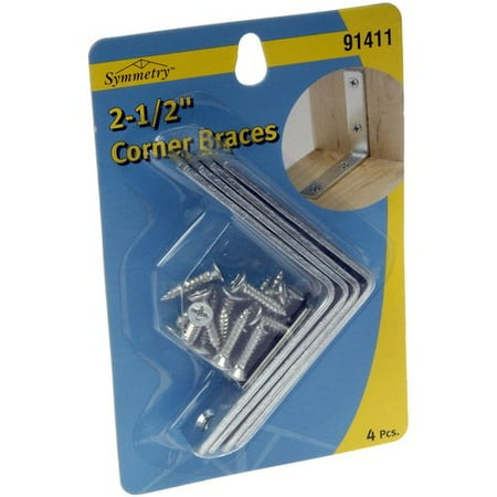 Symmetry Zinc Plated 2-1/2" Corner Brace with Screws