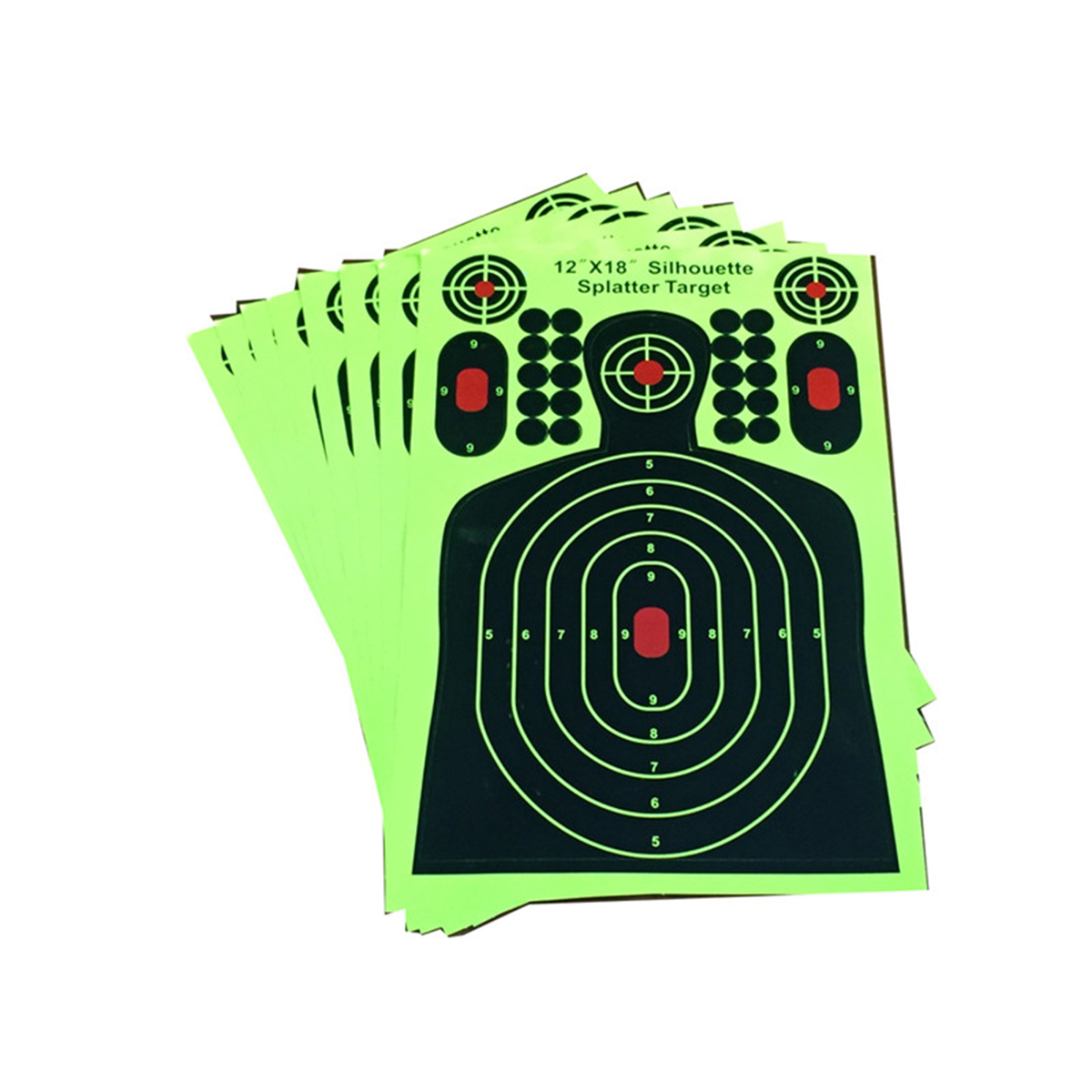 10PCS 12X18inch Shooting Self Adhesive Targets Chest Ring Splash Target