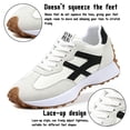 thumbnail image 5 of Knivor Lace Up Retro Fashion Sneakers for Women Color Block Low Top Casual Sneakers Non Slip Platform Sole Lightweight Flat Everyday Casual Shoes, 5 of 7
