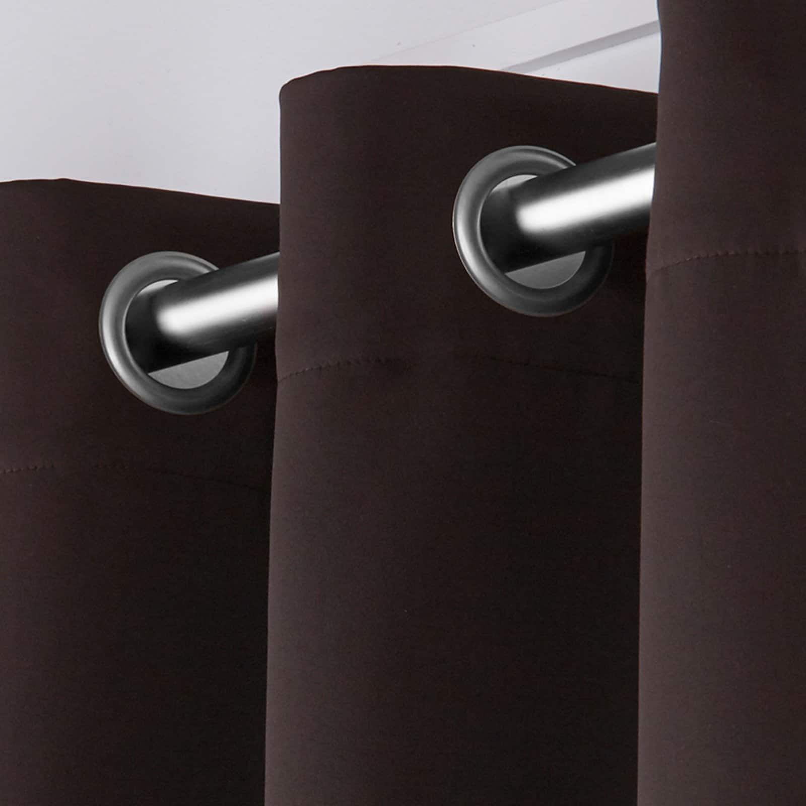 Exclusive Home Sateen Twill Woven Room Darkening Blackout Grommet Top Curtain Panel Pair, 52"x96", Blush