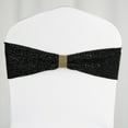 thumbnail image 5 of BalsaCircle 5 Black Metallic Spandex Chair Sashes Bows Ties Party Ceremony, 5 of 6