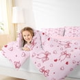 thumbnail image 4 of Erosebridal Cute Pink Bowknot 7-Piece Twin Bedding Sets,Kawaii Heart Print Bedding Comforter Set For Girls Kids,Reversible pink, 4 of 7