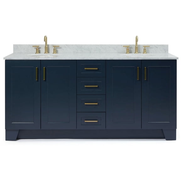 Ariel Q073DCW2OVOMNB Taylor 73" Free Standing Double Oval Basin Vanity Set - Blue