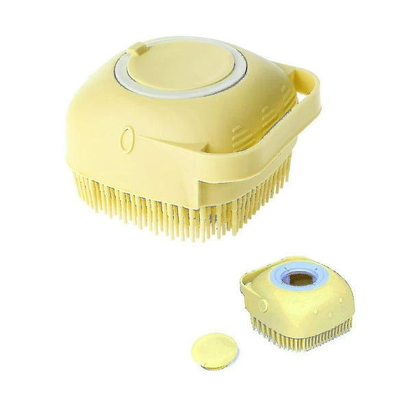 Silicone Shower Scrubber Bath Massage Body Brush Soap Dispenser Handle