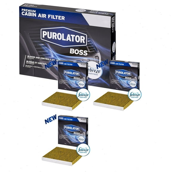 3 pc Purolator BOSS PBC36156 Cabin Air Filters for 989 HVAC Heating Ventilation Air Conditioning Vent Filters