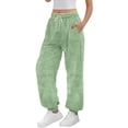 thumbnail image 4 of Baggy Sweatpants for Women Wide Leg Y2K Casual Elastic High Waisted Workout Sweat Pants with Pockets Fall Outfits, 4 of 5
