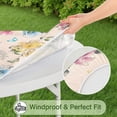 thumbnail image 5 of Pioneer Flower Floral Print Pattern Round Fitted Tablecloth with Elastic Edge,Dining Table Cover Waterproof,Outdoor Round Tablecloth for Camping,Dining,Indoor and Outdoor, 5 of 7