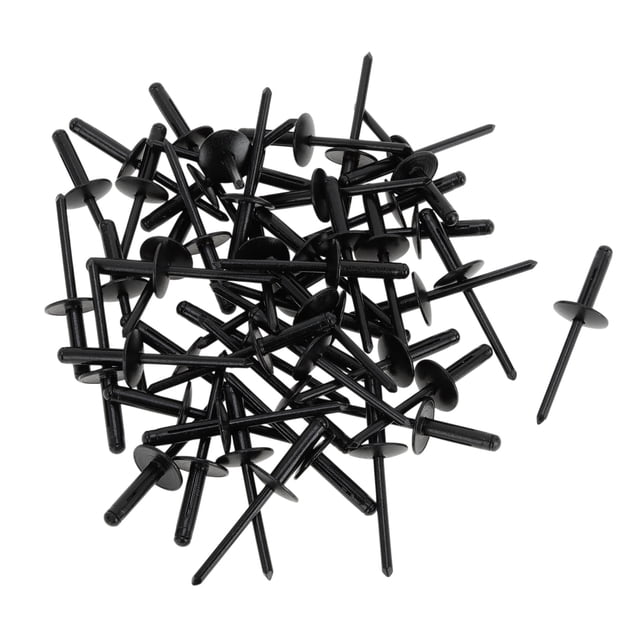 Kit de 50 Pcs Remaches de cabeza de domo de tres pliegues Aleación de aluminio Tono plateado