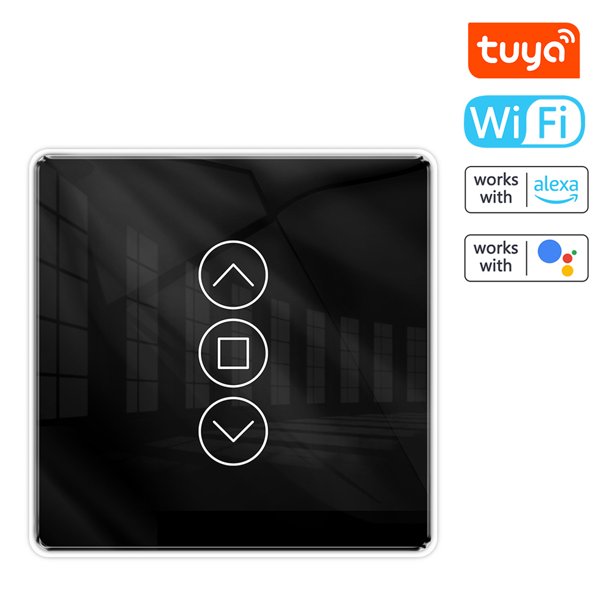 Cortina de pantalla táctil de vidrio de arco con interruptor de cortina inteligente Wifi Tuya