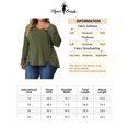 thumbnail image 6 of Unique Bargains Women's Plus Size Long Sleeve Tunic T Shirt Button Side Swing Blouses 1X ArmyGreen, 6 of 6
