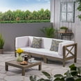 thumbnail image 2 of Noble House Brava Outdoor Modular Sofa and Coffee Table Set Cushions Gray/White, 2 of 9