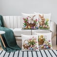 thumbnail image 5 of Yulett Easter Pillow Covers 18x18 1PC, Easter Bunny Floral Eggs Farmhouse Decorations Spring Holiday Decor Throw Cushion Case for Home Couch, 5 of 7
