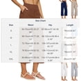 thumbnail image 4 of QATAINLAV Linen Capri Pants for Women Loose Wide Leg Capris Pant Summer Boho Dressy Casual Elastic Waist Beach Trousers with Pockets Navy XL, 4 of 8