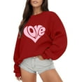 thumbnail image 1 of WEAIXIMIUNG Sweat-Shirt Noir pour Femmes Mode Extérieure Imprimé Saint-Valentin Ample Col Rond Manches Longues Hoodie 6, 1 of 4