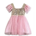 thumbnail image 6 of Stylesilove Infant Toddler Kids Little Girls Princess Ballerina Party Gold Sequin Tulle Flower Dress - 6 Colors, 6 of 32