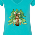thumbnail image 4 of Inktastic Alaska Moose and Trees Women's V-Neck T-Shirt, 4 of 5