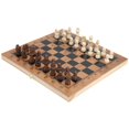thumbnail image 3 of Juego de ajedrez, damas y juegos de damas en un solo tablero plegable portátil de madera, 3 of 8