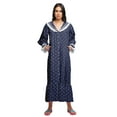 thumbnail image 3 of Moomaya Printed Nightdress For Ladies Cotton Ruffled Border Nursing Nightwear, 3 of 5