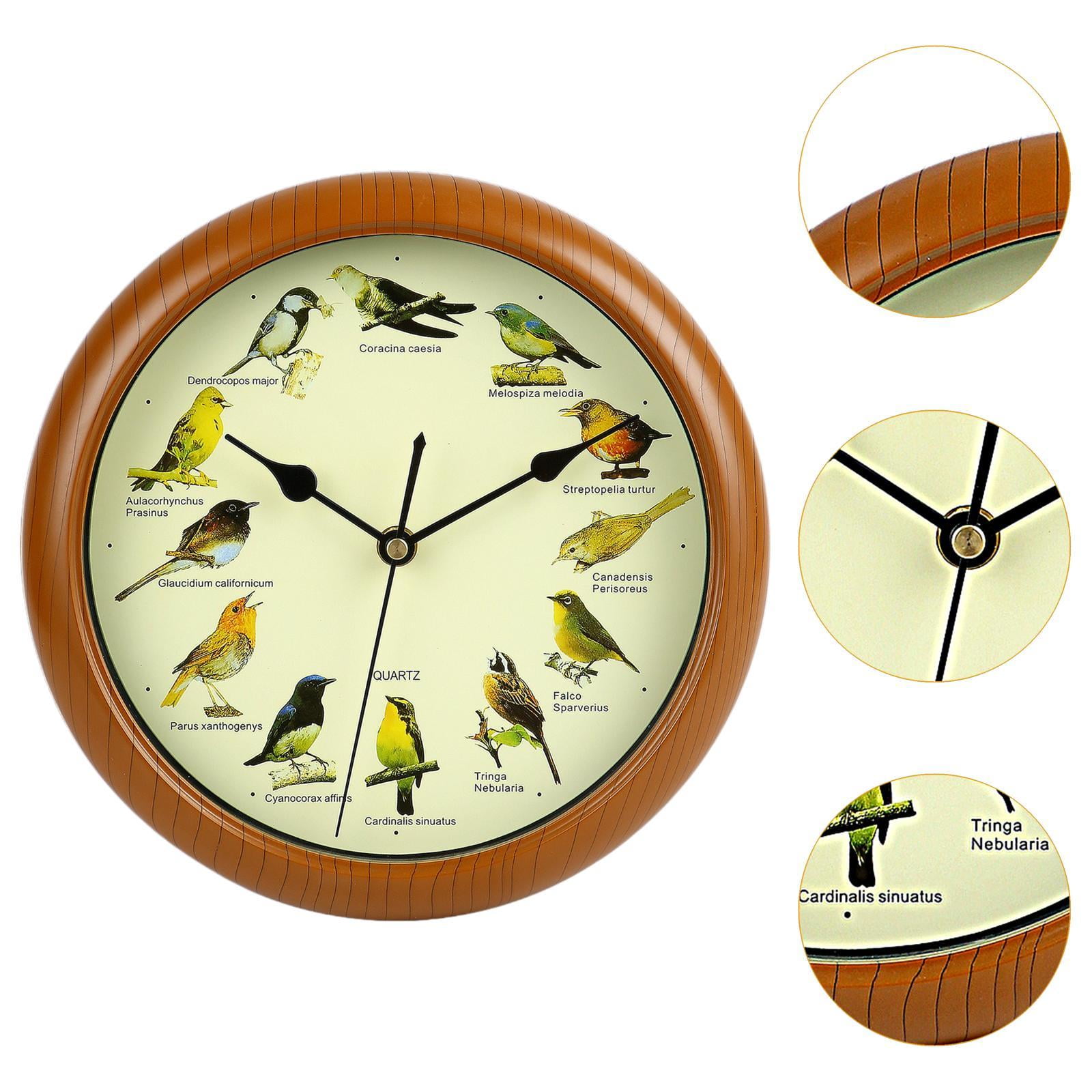 Baoblaze Bird Wall Clock Creative Round Bird Clock with Sound for Bedroom Home Office