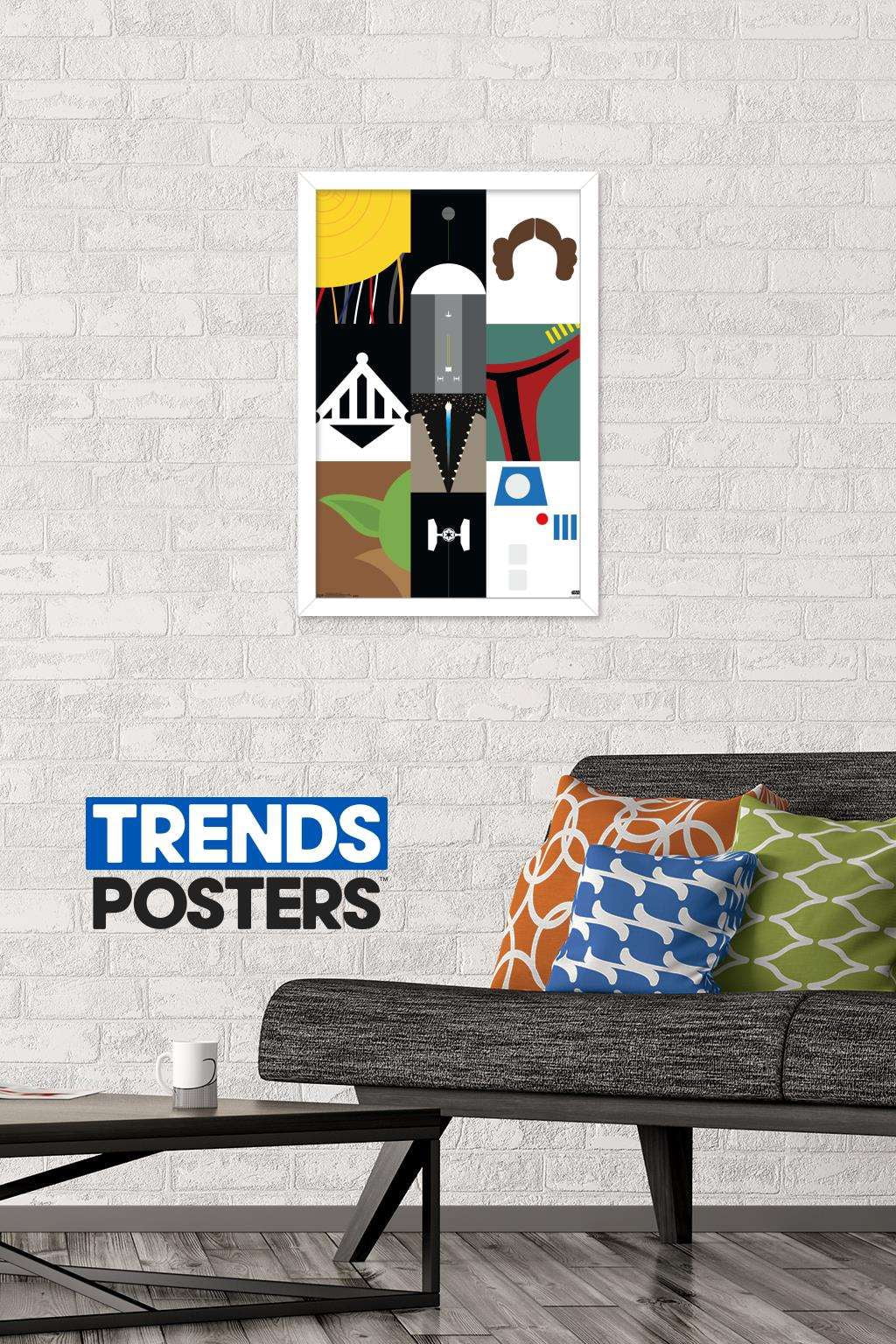 Star Wars: Saga - Simplistic Grid Wall Poster, 14.725" x 22.375", Framed