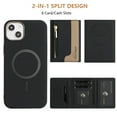 thumbnail image 3 of Dteck Magnetic Case for iPhone 13, 2 in 1 Wallet Case Detachable Card Holder, Compatible with MagSafe, Slim PU Leather RFID Blocking Credit Slots Zipper Pocket,Black, 3 of 7