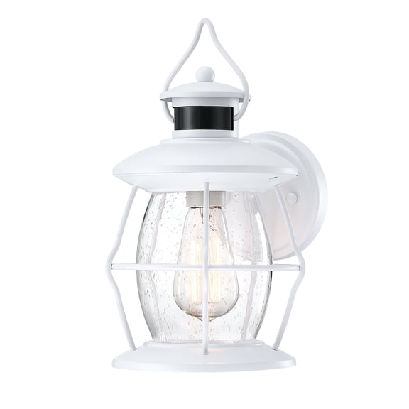 Motion Sensor Outdoor Lights, Upgrade Dusk to Dawn Wall Sconce Lantern, Exterior Light Fixtures Outside Lights for House Front Porch Garage Patio(White)