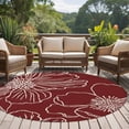 thumbnail image 4 of Round Rug 6Ft Washable Non-Slip, Red Flowers Circle Area Rugs for Living Room Bedroom, Spring Floral Botanical Modern Art Indoor Floor Mats Carpet Runner for Home Decor Aesthetic, 4 of 8