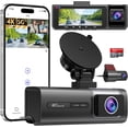 thumbnail image 2 of 3  5G WiFi Dash Cam, 4K+1080P+1080P Dash Cam Front and Rear Inside with 64GB Card, 3.16" IPS Screen, G-Sensor, Loop Recording, Parking , 170? Wide Angle, IR Night Vision, WDR,, 2 of 7