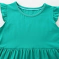 thumbnail image 4 of CUZIBR Toddler Girls Easter Dresses Ruffles Short Sleeve Crewneck Pleated Patchwork Spring Summer Dress Cute Cartoon Bunny Print Embroidery Casual Outfits Party Tutu Dress,Mint Green,8-9 Years, 4 of 8