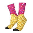 thumbnail image 2 of Uemuo Red Ice Cream Pattern Women's Crew Socks, Soft Durable Breathable Moisture-Wicking with Odor Control Cotton socks, 2 of 9