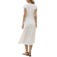 thumbnail image 3 of INSPIRE CHIC Floral Dress for Women's Square Neck Cap Sleeves Summer Casual Maxi A-Line Dresses XS White, 3 of 6