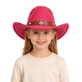 thumbnail image 2 of Classic Kids Cowboy Hat Wide Brim Heart Embellishment Festival Jazz Events Western Style Headwear, 2 of 3
