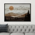 thumbnail image 3 of PixonSign Framed Canvas Print Wall Art Brown Mountain Range Forest Nature Wilderness Digital Art Wood Panel Landscape Farmhouse/Country Relax/Calm/Cozy Geometric Abstract - 24"x36" Black, 3 of 5