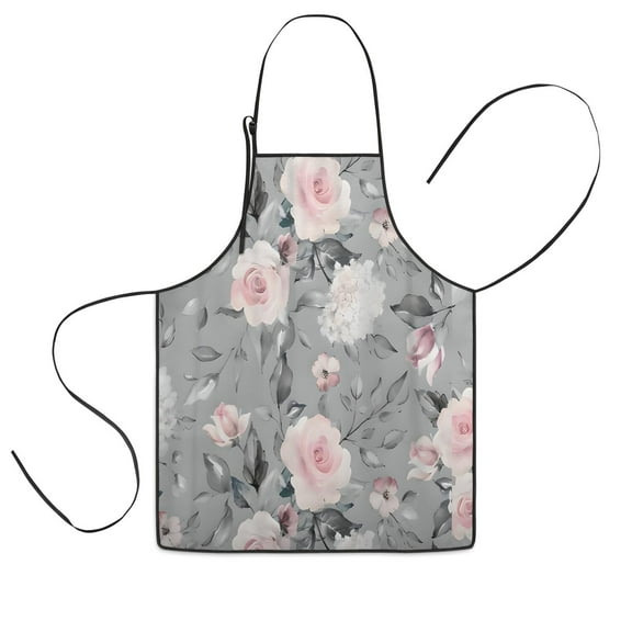 Pioneer Flower Floral Print Pattern Kids Aprons for Girls and Boys,Adjustable Neck Strap Toddler Aprons for Kids Cooking Baking