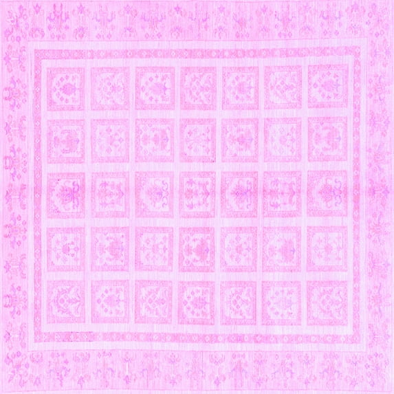 Ahgly Company Indoor Square Abstract Purple Modern Area Rugs, 6' Square