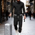 thumbnail image 5 of Men’s Two Piece Tracksuit Set Casual Bomber Jacket and Jogger Pants with Striped Print Athletic Style Outfit, 5 of 7