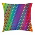 thumbnail image 1 of Dots Throw Pillow Cushion Cover, Gradient Rainbow Shades Backdrop with Diagonally Aligned Colorful Dots Illustration, Decorative Square Accent Pillow Case, 18 X 18 Inches, Multicolor, by Ambesonne, 1 of 2